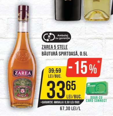 Zarea 5 Stele Băutură Spirtoasă, 0.5L