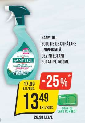 SANYTOL Soluție de curățare universală, dezinfectant eucalipt, 500ml