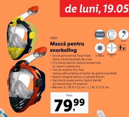 Mască pentru snorkeling