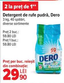 Detergent de rufe pudră Dero