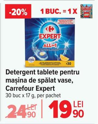 Detergent tablete pentru mașina de spălat vase, Carrefour Expert