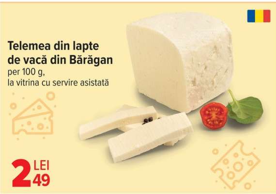 Telemea din lapte de vacă din Bărăgan