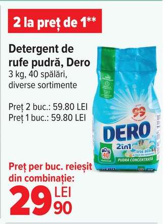 Detergent de rufe pudră Dero