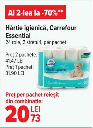 Hârtie igienică Carrefour Essential