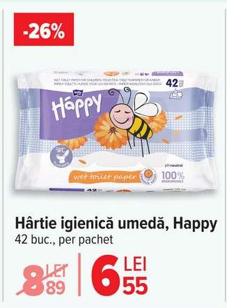 Hârtie igienică umedă, Happy