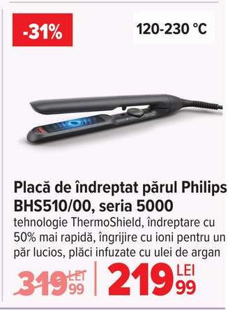 Placă de îndreptat părul Philips BHS510/00, seria 5000