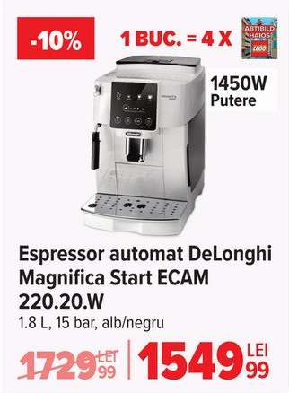 Espressor automat DeLonghi Magnifica Start ECAM 220.20.W