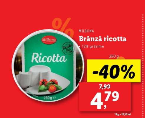 MILBONA Brânză ricotta