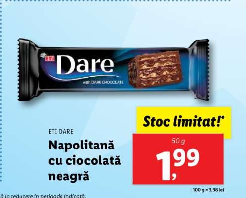 ETI DARE Napolitană cu ciocolată neagră