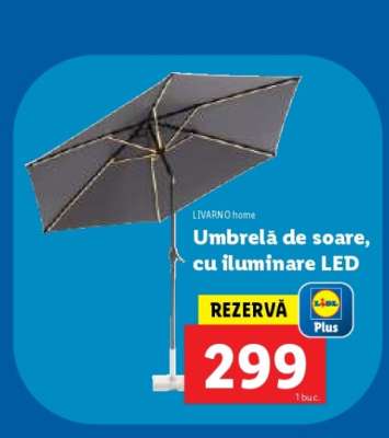 Umbrelă de soare, cu iluminare LED