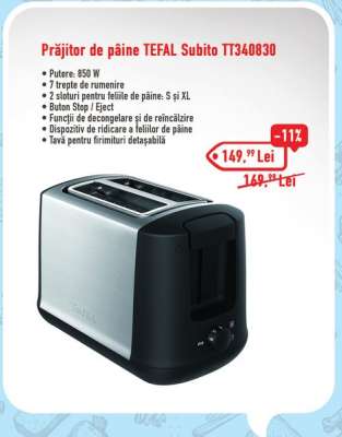 Prăjitor de pâine TEFAL Subito TT340830