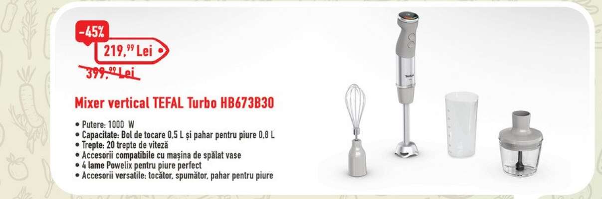 Mixer vertical TEFAL Turbo HB673B30