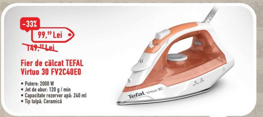 Fier de călcat TEFAL Virtuo 30 FV2C40E0