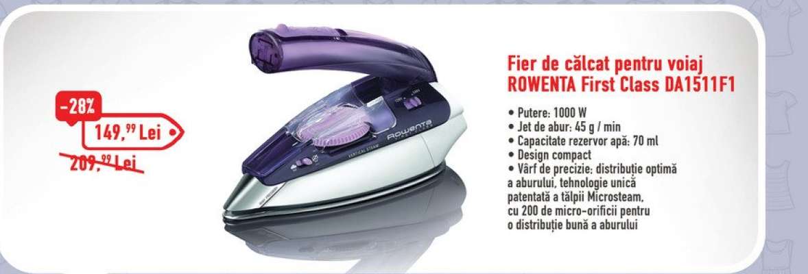 Fier de călcat pentru voiaj ROWENTA First Class DA1511F1