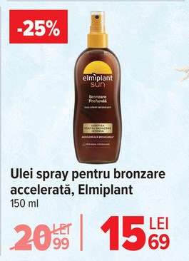 Ulei spray pentru bronzare accelerată, Elmiplant
