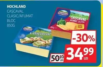 HOCHLAND CAȘCAVAL CLASIC/AFUMAT BLOC 850G