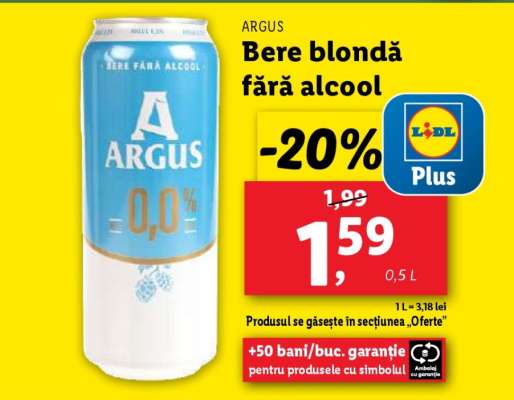 Argus Bere blondă fără alcool