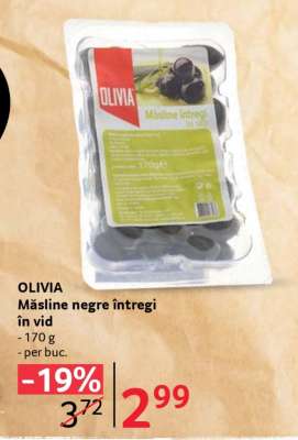 OLIVIA Măsline negre întregi în vid