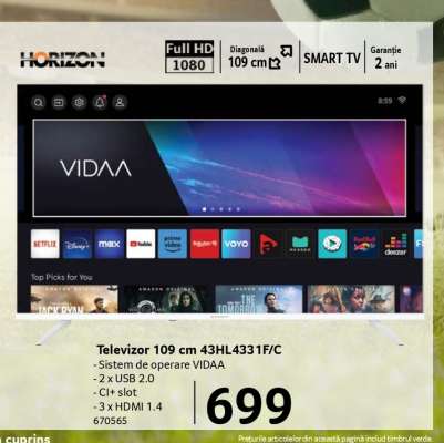 Televizor 109 cm 43HL4331F/C
