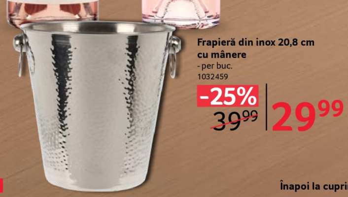 Frapieră din inox 20,8 cm cu mânere