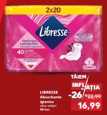 LIBRESSE Absorbante igienice ultra subțiri 40 buc