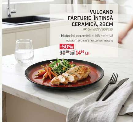 VULCANO FARFURIE ÎNTINSĂ CERAMICĂ, 28CM