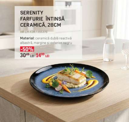 SERENITY FARFURIE ÎNTINSĂ CERAMICĂ, 28CM