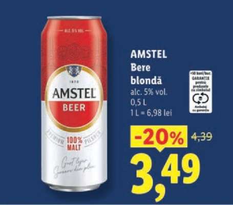 AMSTEL Bere blondă