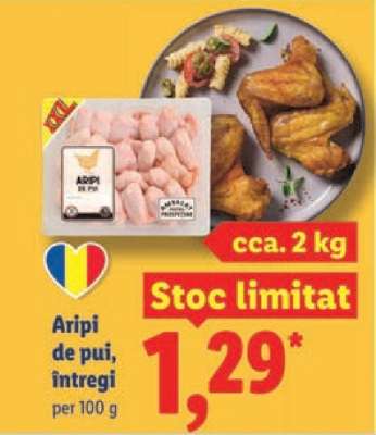 Aripi de pui, întregi