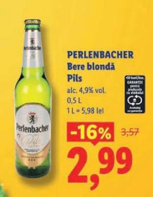 Perlenbacher Bere blondă Pils