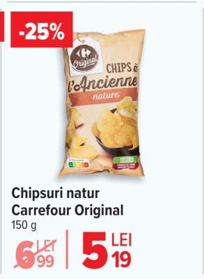 Chipsuri natur Carrefour Original
