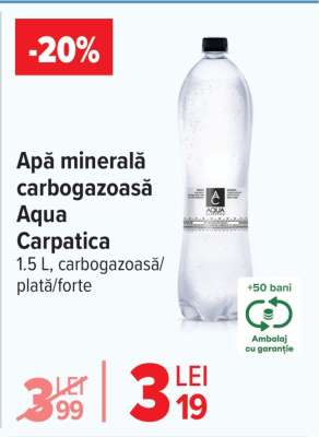 Apă minerală carbogazoasă Aqua Carpatica