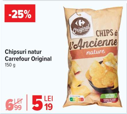 Chipsuri natur Carrefour Original
