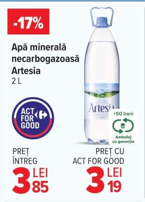 Apă minerală necarbogazoasă Artesia 2L