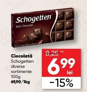 Ciocolată Schogetten diverse sortimente 100g