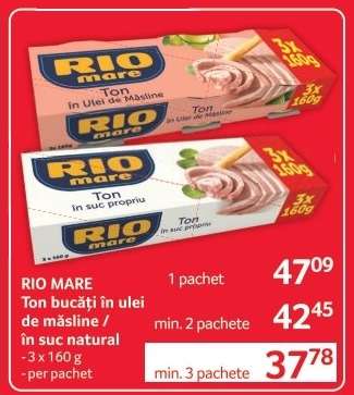 RIO MARE Ton bucăți în ulei de măsline / în suc natural