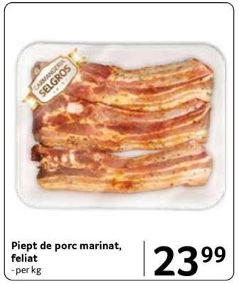 Piept de porc marinat, feliat