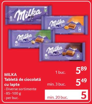 MILKA Tabletă de ciocolată cu lapte