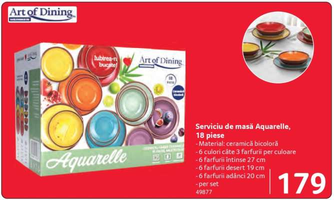 Serviciu de masă Aquarelle, 18 piese