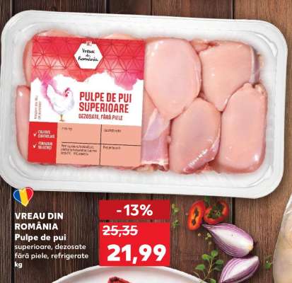 Pulpe de pui superioare dezosate fără piele
