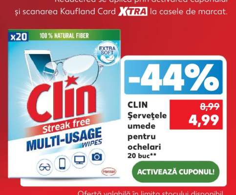 CLIN Șervețele umede pentru ochelari 20 buc