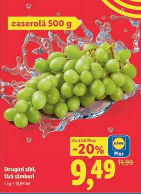 Struguri albi fără sâmburi