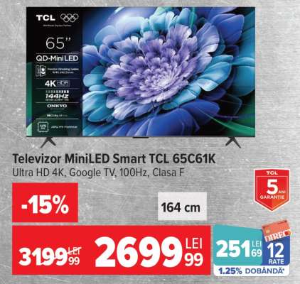 Televizor MiniLED Smart TCL 65C61K