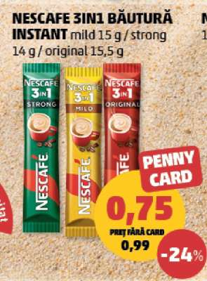 NESCAFÉ 3IN1 BĂUTURĂ INSTANT