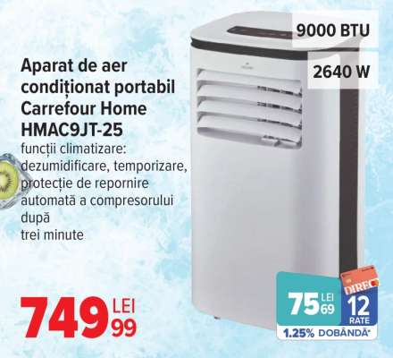 Aparat de aer condiționat portabil Carrefour Home HMAC9JT-25