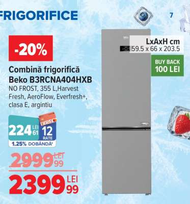 Combină frigorifică Beko B3RCNA404HXB