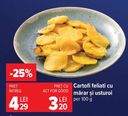 Cartofi feliați cu mărar și usturoi