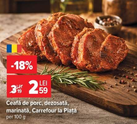 Ceafă de porc, dezosată, marinată, Carrefour la Piață