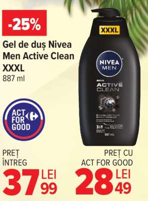 Gel de duș Nivea Men Active Clean XXXL