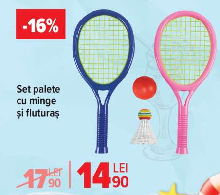 Set palete cu minge și fluturaș